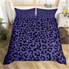 Homemissing Set copripiumino con stampa leopardata con glitter ghepardo e stampa set di biancheria da letto per bambini ragazzi ragazze animali selvatici set copripiumino in microfibra geometrico copriletto viol