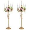 Sziqiqi 88cm Candelabri Portacandele Oro - Grande Candelabro Portacandele in Metallo per Tavolo Centrotavola Matrimonio Battesimo Festa Compleanno Nozze Natale Comunione Pasqua Avvento Capodanno