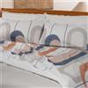 Happidea - Lenzuola Completo Letto, Cotone Caldo Invernale 100% Flanella, Piazza e Mezza, geometrico, Prodotto in Italia, Federe, Lenzuolo Sopra, Lenzuolo Sotto, Disegno Zen Naturale