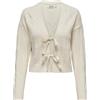 ONLY Onlfia LS String Cardiga Knt Noos Maglione Cardigan, Bianco e Grigio, M Donna