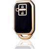 OFF WE GO Custodia Chiave Cover Chiave Guscio Chiavi per Suzuki Swift V Waggon R Monopoly Maruti Dzire Ignis Swift Embona XL7 Sport Coprichiave TPU Copri Chiavi Telecomando Portachiavi, Oro Nero
