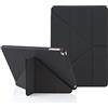 MuyDouxTech MuyDoux Custodia Origami per iPad 9,7 pollici 6a 5a Generazione 2018/2017, iPad 9,7 Air 1 / iPad Air 2, Angoli di Visione Multipli 5 in 1, Cover Posteriore Flessibile, Auto Svegliati/Sonno, Nero
