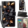 PHINIENLAND Cover per Samsung Galaxy A12 / M12 / F12 Case PU Pelle Custodia [Kickstand] [Chiusura magnetica] [Slot per Schede], Portafoglio Flip Custodia per Samsung A12,Fiori