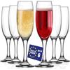 NORDIC SCHILLER Bicchieri Flute Vetro Set 6, 220ml SENZA PIOMBO Bicchieri da Champagne Flute, Calici da Spumante Champagne, Flutes Champagn