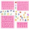 ZOOMPIL Silicone Lettere Numeri Stampo, Alfabeto stampo in silicone, Stampo Silicone Numeri, 4 pezzi Stampo in Silicone con Alfabeto e Numeri per Decorazioni, per Torte, Dolci, Argilla
