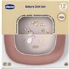 CHICCO (ARTSANA SpA) Chicco Set Piatti Bambino Rosa 12m+, 2 pezzi ciotola e piatto cena