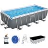 BESTWAY - Piscina fuori terra Rettangolare Steel Pro MAX - altezza 122x488x244 cm