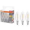 OSRAM Lampadine LED Candela, 4W Equivalenti 40W, Attacco E14, Luce Calda 2700K, Confezione da 3