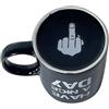 BAKAMITAYI Tazza da caffè con dito medio con divertente dito medio 3D dentro la tua, regalo per la famiglia, per il miglior pesce d'aprile, San Valentino, regalo di compleanno (bianco, nero, 300 ml)