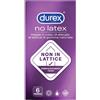 Durex No Latex Profilattici Anallergici, 6 pezzi