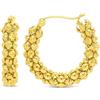 ARS ARGENTI ARS-ARGENTI Splendidi orecchini a cerchio realizzati a mano in effetto intrecciato, eleganti e graziosi, placcati in oro 750, 18 carati, idea regalo per donne e ragazze, 29 mm, di alta qualità,