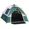 Outsunny Tenda da Campeggio Automatica per 2 Persone con Tasche Interne e Tappetino, 205x195x135cm Verde|Aosom