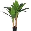 HOMCOM Pianta Artificiale di Banano Alta 120 cm con Vaso Incluso per Interni, Verde