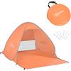 Outsunny Tenda da Spiaggia Pop Up con Protezione UV 30+ e Borsa di Trasporto, 200x150x119 cm, Arancione