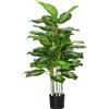 HOMCOM Pianta Artificiale Decorativa Alta 120 cm con Vaso Nero per Interni ed Esterni