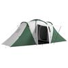 Outsunny Tenda da Campeggio 4-6 Persone con 2 Camere, in Poliestere e Fibra di Vetro, 555x225x190 cm, Grigio e Verde
