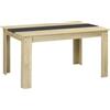 HOMCOM Tavolo da Pranzo Moderno per 6 Persone max, in Truciolato, 140x89.5x75 cm, Nero e color Rovere