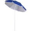 Outsunny Ombrellone da Spiaggia Inclinabile con Fodera Riflettente, in Acciaio e Poliestere, Ø1.7x2.05 m, Blu