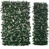 Outsunny Siepe Artificiale a 2 Sezioni da 356 Foglie di Edera, in Poliestere e Rattan, 200x100 cm, Verde e Marrone