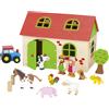 GOKI Fattoria in Legno con Accessori - Gioco Educativo e Creativo