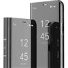SIYOPINPFY Custodia per Samsung Galaxy Note 10 Plus, Placcatura Specchio Trucco Clear View Cover 360 Corpo Completa Protezione Flip Stand Antiurto Phone Cover per Galaxy Note 10+ Plus Specchio Nero