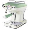 Ariete 1389 Macchina da Caffè Espresso di Design - per Polvere e cialde ESE - filtro 1 e 2 tazze - Montalatte - 850 Watt - Linea Vintage - Verde