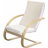 Vacchetti Sdraio Poltrona Dondolo Legno Tessuto Imbottito Crema Cm67x78h95