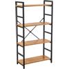 Vacchetti Scaffale Metallo Legno Achille 4 Ripiani Cm60x28h117