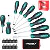 HYCHIKA BETTER TOOLS FOR BETTER LIFE HYCHIKA 30 PZ Set di Cacciaviti Professionali con Cacciaviti a Testa Piatta e Phillips, Resistente Strumento Kit Cacciavite Manuale per DIY, Casa, Ufficio