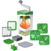 Genius Nicer Dicer Julietti - Affettatrice a spirale, 13 pezzi, con taglierina a cubo, set per spirali e dadi, contiene 7 inserti di taglio e contenitore di raccolta 1200 ml, verde