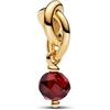 Pandora Ciondolo a forma di cerchio rosso sfaccettato 763462C01, misura unica, Oro giallo, Cristallo