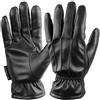 TJ MARVIN Guanti in ecopelle con fodera interna in simil-pellicciotto, compatibili touch screen A50 VINTAGE, Nero L