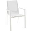 NATERIAL Sedia da giardino in alluminio con braccioli Odyssea Gamma NATERIAL, seduta in textilene bianco
