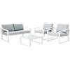 NATERIAL Salotto da giardino Lyra NATERIAL bianco con cuscini in poliestere beige per 4 persone