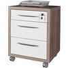 Composad | Cassettiera della Linea Disegno con 3 Cassetti e Ruote, Cassettiera Ufficio sotto Scrivania, (LxAxP) 48,60x63,10x45,20 cm, Colore Rovere Sonoma e Bianco Laccato, Made in Italy