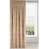 Eurofirany Velvet Super Soft Curtain with Tape Top - 1 Panel, Room Darkening Window Treartment, Drapes for Bedroom, Kitchen, Living Room, 140x270 cm, Beige Scuro