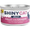 Gimcat ShinyCat Cibo Umido per Gatti - Pollo con Gamberetti - 12x70 gr - JELLY