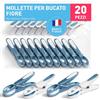 culiclean Mollette per Bucato - 20 Pezzi - Design Fiore - Mollette Panni Resistenti - Antisegno per Bucato - Colori Assortiti - blu-bianco/bianco-blu