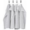 IKEA ASIA RINNIG - Strofinacci a fantasia, 45 x 60 cm, set da 4 pezzi, colore: grigio scuro