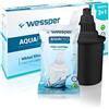 Wessper Cartucce filtranti per Acqua Alcalina 4 Pezzi | Ionizzatore Compatibile con Wessper, Phox, Kinetic Water, OXA, BUKO Brocca di Acqua - Nero