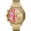 Diesel Orologio Griffed da uomo, movimento cronografo, cassa in acciaio inox placcato oro 48 mm con bracciale in acciaio inox, DZ4595