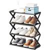 Kikumi Scarpiera Pieghevole a 4 Livelli Salvaspazio per Riporre Scarpe in Piedi per Armadio, Corridoio, Ingresso, Camera da Letto (Nero)