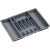Kesper 30087 - Vassoio portaposate estraibile da cassetto in plastica, dimensioni 29-50 cm x 38 x 6,5 cm, colore: Grigio