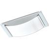 EGLO Lampada da soffitto a LED Wasao 1, 1 luce, lampada da parete per bagno, lampada in acciaio inox cromato e vetro laccato bianco, lampada LED per ambienti umidi, IP44, lunghezza 21 cm