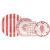 Wintem Servizio Piatti 18 Pezzi in Porcellana Resistente Bianco e Corallo - Set di Piatti per 6 Persone con Piatti Fondi, Piani e da Dessert - Ideali per Ogni Occasione e Lavabili in Lavastoviglie