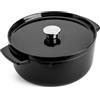 KitchenAid Cast Iron Cocotte in Ghisa Smaltata con Coperchio, Ø 26cm, Rotonda, 5,2L, 6kg, Alta Qualità e Durevole, Cuocere, Friggere, Senza PFAS, Induzione, Manico Ergonomico, Forno 260°C, Nero Onyx