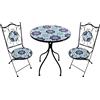 MIlani Home PICASSO - set due sedie pieghevoli e tavolo rotondo con decori