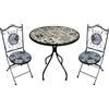 MIlani Home COIMBRA - set due sedie pieghevoli e tavolo rotondo con decori