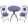 MIlani Home AVEIRO - set due sedie pieghevoli e tavolo rotondo con decori