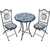 MIlani Home SILVES - set due sedie pieghevoli e tavolo rotondo con decori
